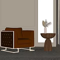 Modern single sofa side table combination 3d model