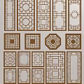 new chinese style openwork window openwork window retro window openwork window 3d model