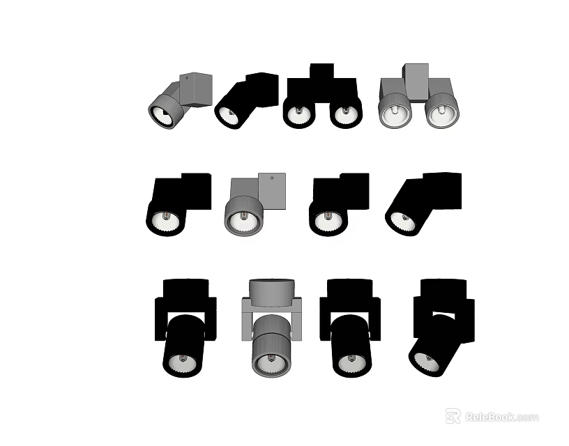 Various Modern Downlights and Spotlights for Home Lighting Fixtures 3d model 