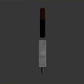 Traditional Japanese Katana With Curved Blade Red Handle And Diamond Patterned Scabbard