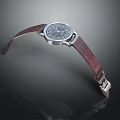 Classic Leather Strap Watch with Silver Dial and Metal Buckle for Men