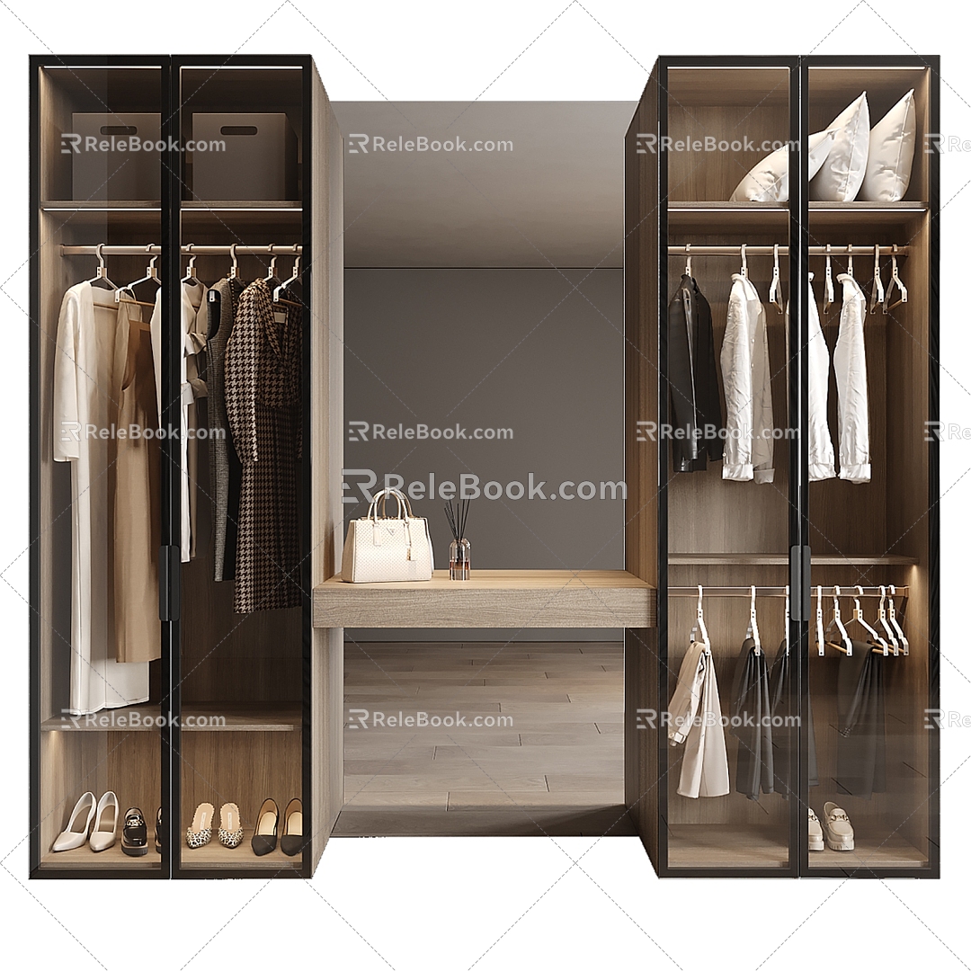 Modern one-piece wardrobe dresser 3d model