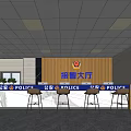 Police Service Hall Interior With Reception Counter Police Signs And Wooden Wall Design
