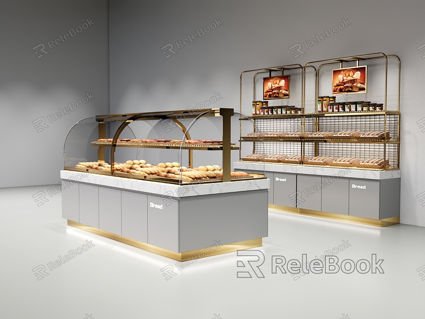 Supermarket Bread Baking Shelf model