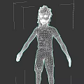 Scary 3D Game And Movie Character With Black Messy Hair Red Eyes And Torn Clothes