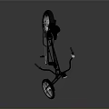 Black Custom Bicycle With Unique Frame Large Wheels And High Handlebars 3d model