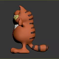 Orange Garfield Character With Red Tie White Collar And Outstretched Arms