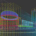 Modern Commercial Complex With Glass Curtain Walls Unique Dome And Open Plaza Area