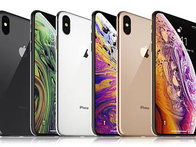 Apple iPhone Smartphones With Various Color Options Sleek Design And Glass Back For Digital Use 3d model