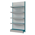 Metal Display Shelf With Multiple Gray Shelves Blue Frame Stable Base For Retail Stores 3d model