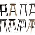 Modern Bar Stools With Wooden Metal Frames And Various Colors For Home Kitchen Bar