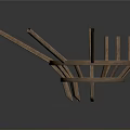Wooden Circular Equipment Frame With Extending Arms And Internal Support Rods