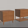 Modern Minimalist Wooden Bedside Tables With Drawers And Open Shelf Design