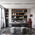 Modern Loft Living Room With High Ceiling Large Windows And Gray Furniture