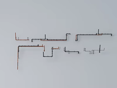 Industrial Metal Pipes With Diverse Joints And Structured Layout Design 3d model