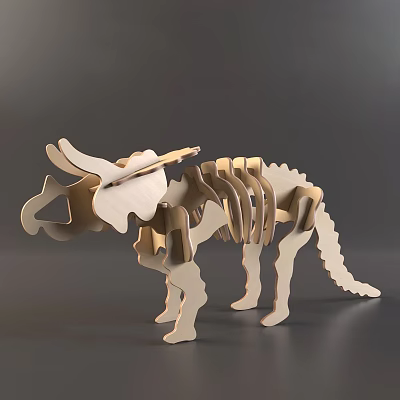 Modern Dinosaur Skeleton Toy Wood Toy 3d model Modern Dinosaur Skeleton Toy Wood Toy 3d model