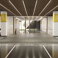 Modern Parking Garage Entrance With White Black Cars And Columns Marked A And Glass Doors