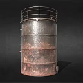 Rusted Military Vehicle With Metal Cage Top And Side Ladder Structure