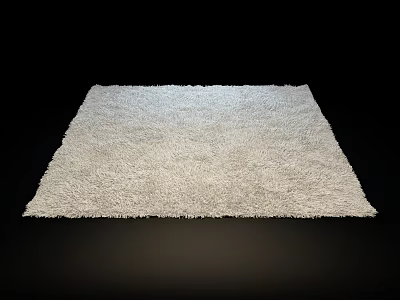 Soft Plush White Square Rug for Modern Living Room Bedroom Home Decor 3d model