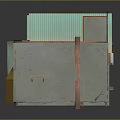 Cartoon Scene With Green Walls Wooden Stairs Stone Fireplace Firewood Stack And Framed