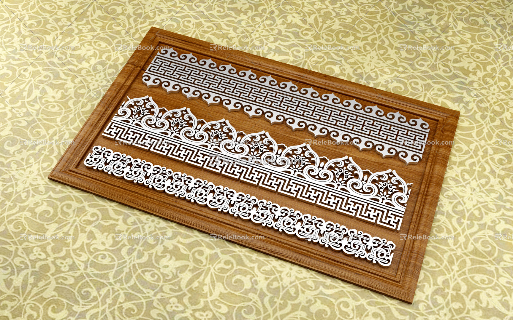 Ethnic Style Carved Mongolian Decorative Pattern 3d model