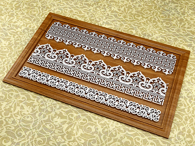 Ethnic Style Carved Mongolian Decorative Pattern model