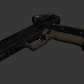 Modern Tactical Pistol With Black Body Sleek Structure Brown Textured Grip And Ergonomic Design