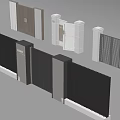 Various Modern Gate Designs Featuring Metal Slats Stone Pillars And Paneled Structures 3d model