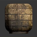 Round Multi Layered Sculpture Box With Intricate Traditional Carvings