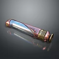 Futuristic Lightsaber Weapon with Copper Silver Metallic Finish Red Indicator Light and Reflection 3d model