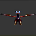 Mythical Dragon Detailed 3D Model With Vibrant Red Blue White Wings And Golden Claws Tail