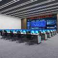Modern Command Room Monitoring Room Command Table Monitoring Table 3d model