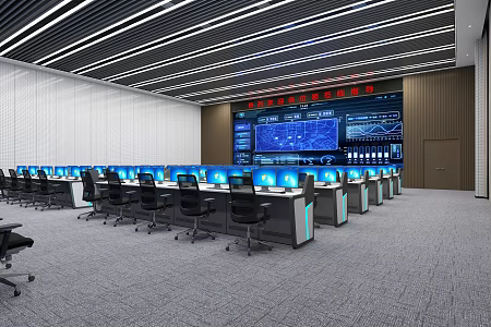 Modern Command Room Monitoring Room Command Table Monitoring Table 3d model