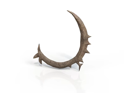 Crescent Shaped Ancient Weapon With Sharp Spikes And Intricate Design 3d model