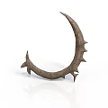 Crescent Shaped Ancient Weapon With Sharp Spikes And Intricate Design