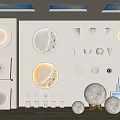 Modern lighting combination decorative gypsum lamp moon lamp 3d model