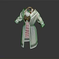 Elegant Light Purple Long Coat With Decorative Collar And Cuffed Sleeves Design