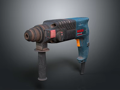 BOSCH Professional Rotary Hammer Drill With Blue Black Design Red Power Button And Ergonomic Handle 3d model