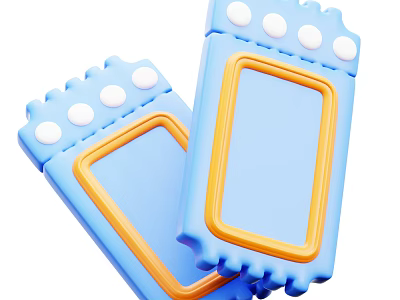 Two Piece Blue And Orange Decorative Ornament Set With White Dots Rectangular Frames 3d model