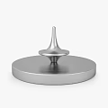 Metallic Conical Decorative Pieces In Silver Gold Copper Colors Arranged On Base With Standalone Design