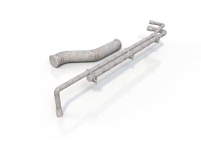 Industrial Metal Tubular Equipment With Connecting Pipes And Curved Components 3d model