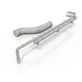 Industrial Metal Tubular Equipment With Connecting Pipes And Curved Components