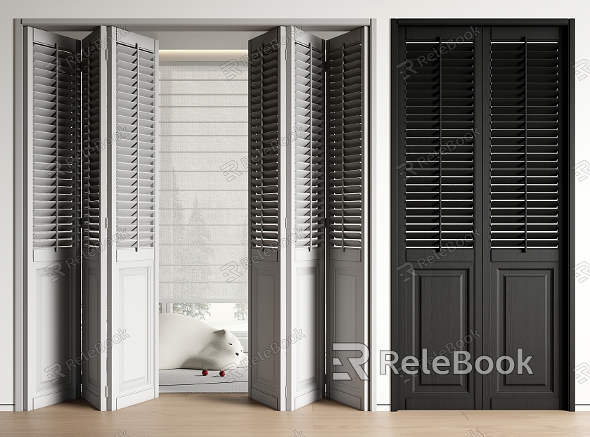 Middle ancient shutter folding door multi-link sliding door sliding door wooden door model