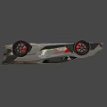 Gray Black Supercar With Sleek Aerodynamic Body Red Accents And Sporty Red Rimmed Wheels