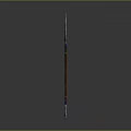 Mythical Spear With Metal Spearhead Red Shaft And Decorative Base Design