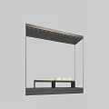 Modern Display Shelf With Built in LED Lighting Sleek Design Double Compartments