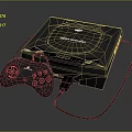 SEGA Saturn Entertainment Electronics Gaming Console With Wired Game Controller 3d model