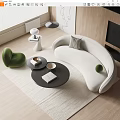 Quiet Sofa Tea Table Combination Sofa Coffee Table 3d model