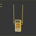 Industrial Device With Long Vertical Poles Orange And White Components Base