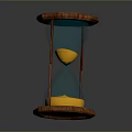 Elegant Decorative Hourglass With Wooden Frame And Teal Sand Design